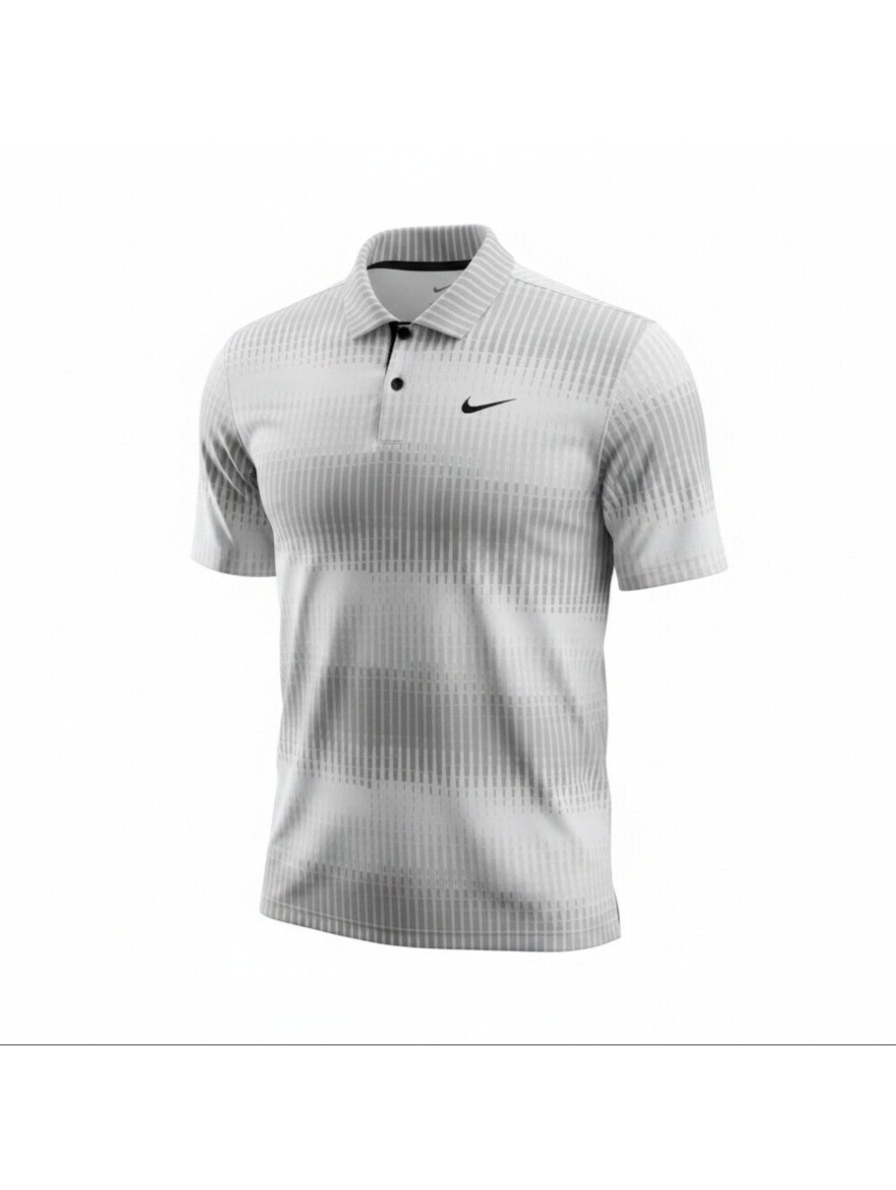Nike Tiger Woods Dri-FIT ADV Golf Polo Mens Large Snap Button White Grey DN2237